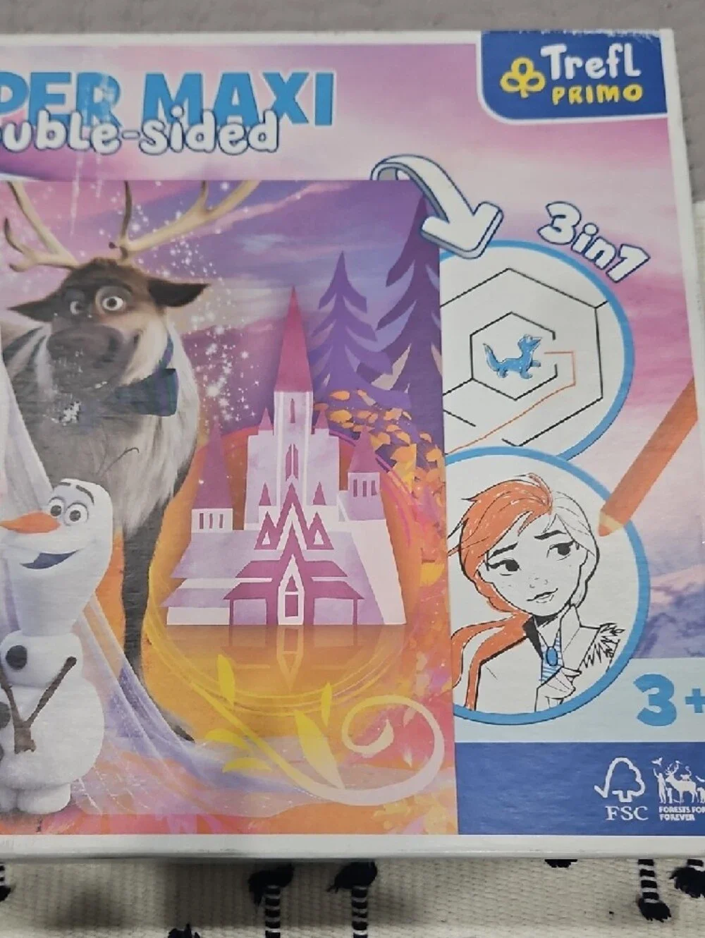 Disney Frozen Super Maxi Double-Sided Puzzle - Pink/Blue